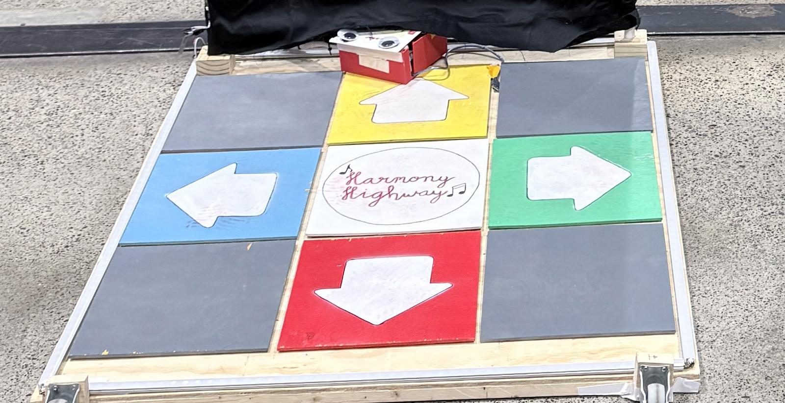 Rohan's Razzle Dazzle DDR-style dance pad with step detection and light synchronization